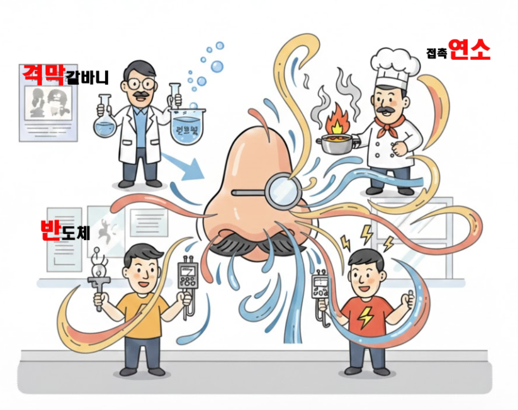 [가스기사실기 암기법] 가스누설검지 3형제, ‘코’ 그림 하나로 평생 기억하는 법!