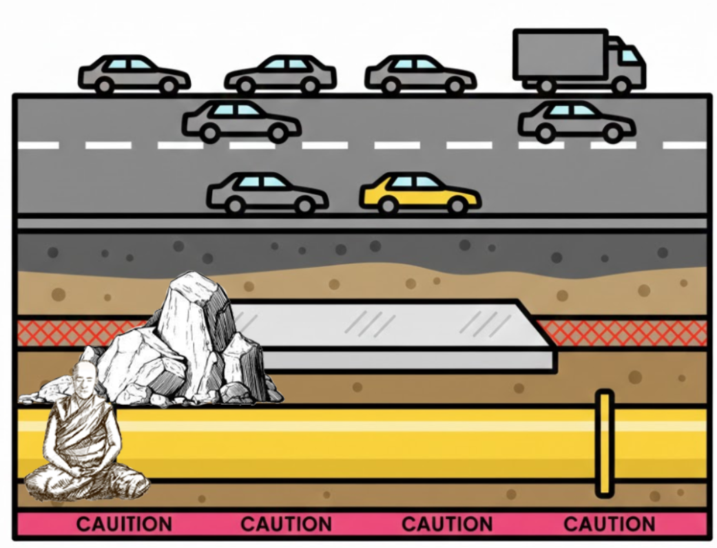 [가스기사 암기기법] 도시가스 매설배관 보호판 설치 3가지 경우 (Feat. 스님, 바위, 차량)