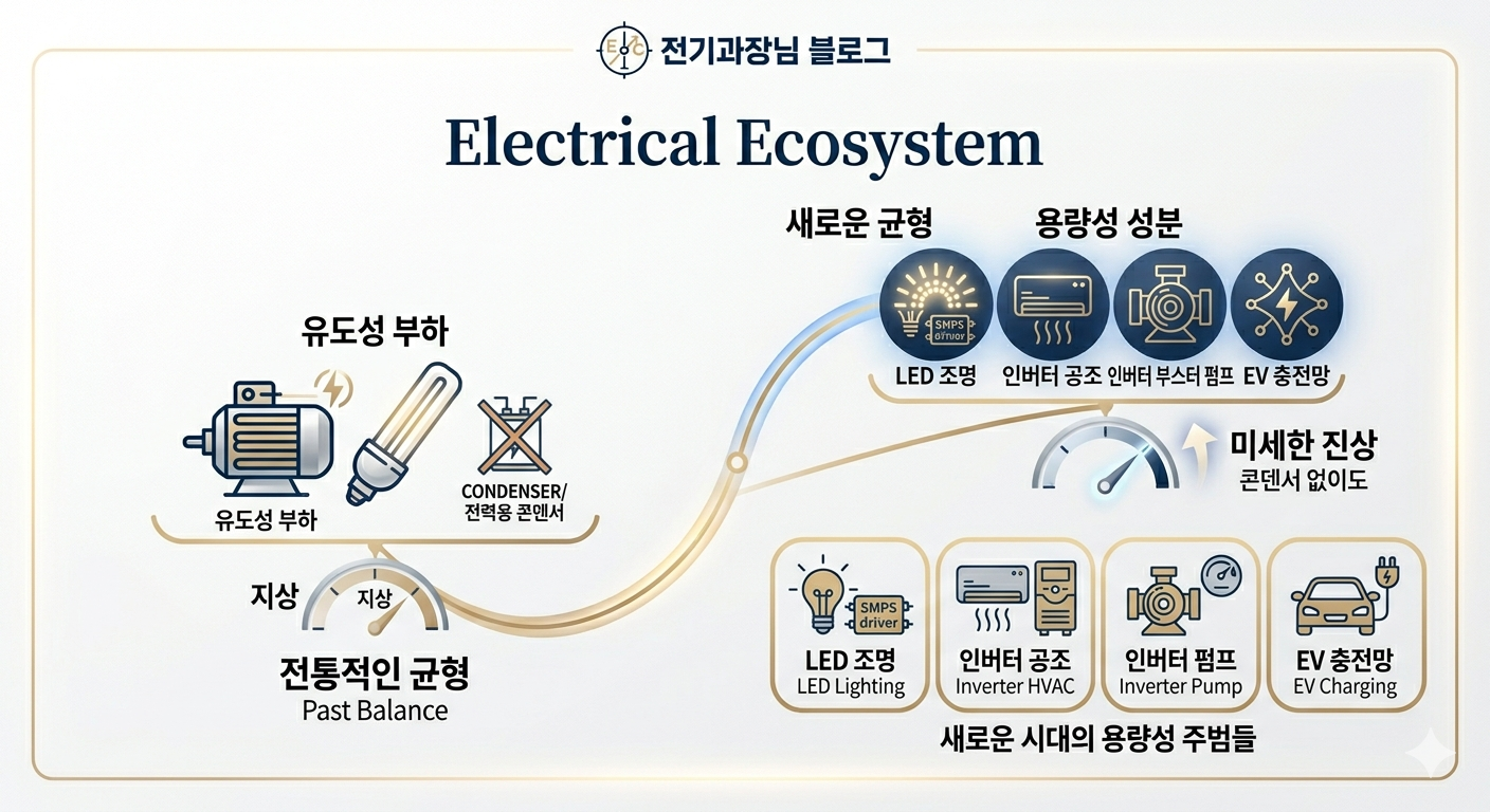 콘덴서도 안 켰는데 왜 진상역률일까? (오피스텔 현장 실무)